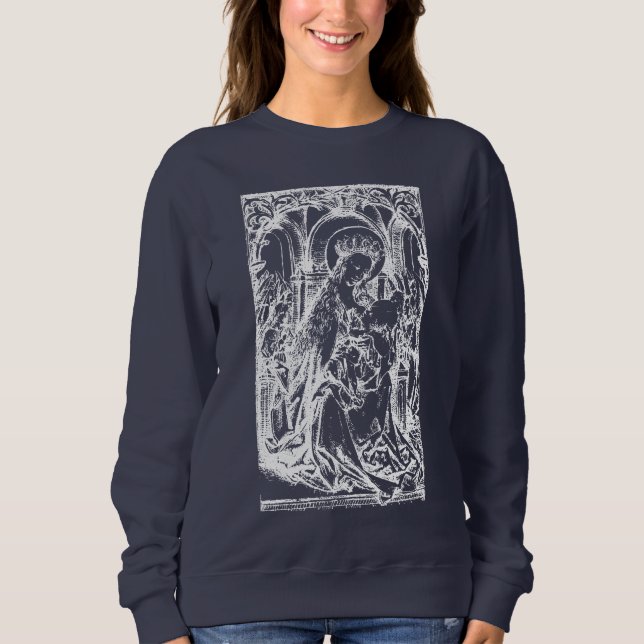 Sweatshirt Nativité de Noël Vierge et Enfant Vierge Marie (Devant)