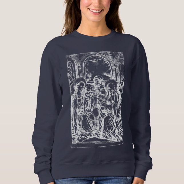 Sweatshirt Nativité de Noël Vierge et Enfant Vierge Marie (Devant)