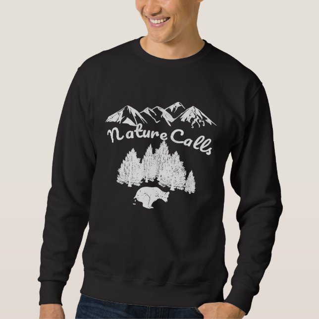 Sweatshirt Nature Appelle  Ours Faisant Caca Drôle D'accessoi (Devant)