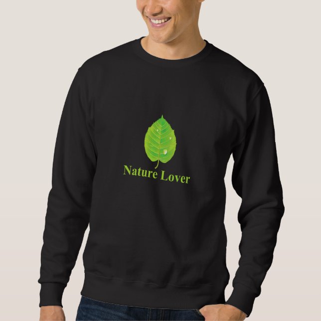 Sweatshirt Nature  Feuille Verte Gouttes d'Eau (Devant)