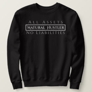Sweatshirt naturel Hustler blanc sur noir