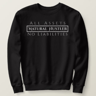Sweatshirt naturel Hustler blanc sur noir