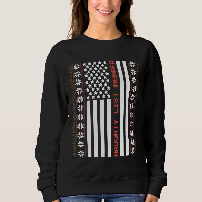 SWEATSHIRT NAUGHTY CHRISTMAS USA NAUGHTY LIST MEMBRE (Devant)