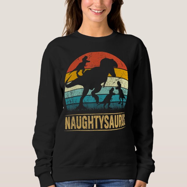 Sweatshirt Naughty Dinosaur T Rex Naughtysaurus 3 Enfants Fam (Devant)