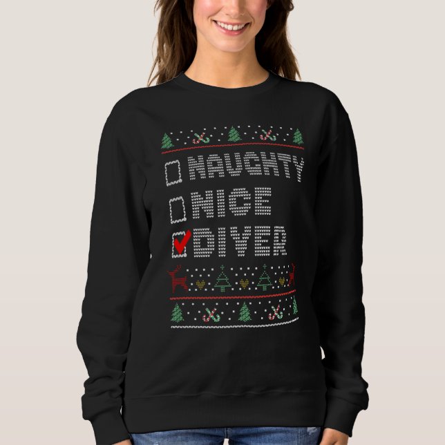 Sweatshirt Naughty Nice Diver Correspondant Groupe de Noël Py (Devant)