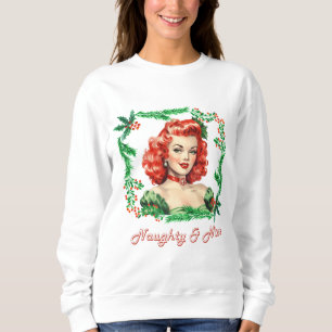 Sweatshirt Naughty & Nice Retro Christmas Pinup