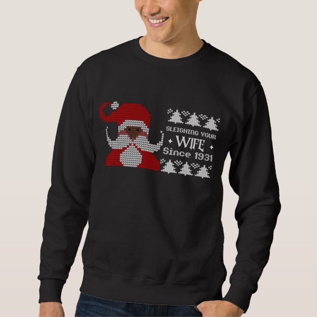 Sweatshirt Naughty Père Noël Sleighting Your Femme Xmas (Devant)