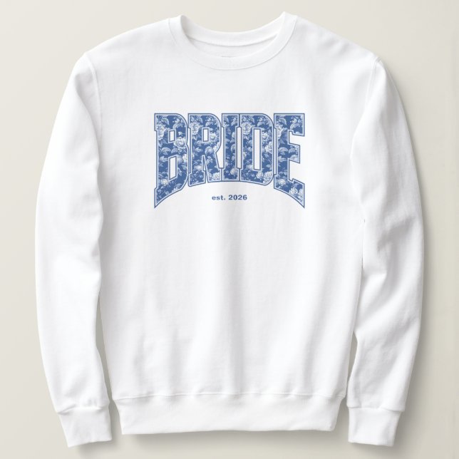Sweatshirt Navy Blue Toile MARIÉE Fête de fiançailles Enterre (Design devant)