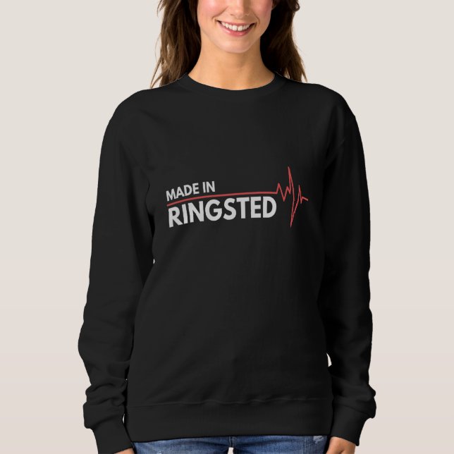 Sweatshirt Né à Ringsted Danemark Ville de naissance (Devant)