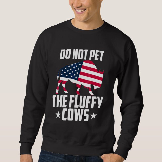 Sweatshirt Ne Caressez Pas Les Vaches Douces Bison Yellowston (Devant)
