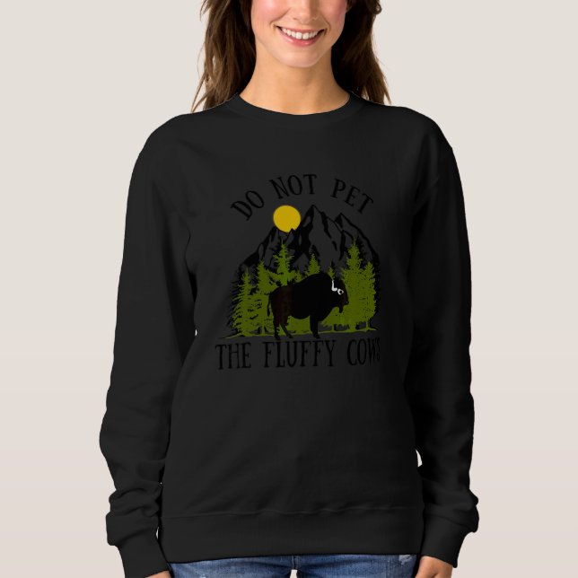 Sweatshirt Ne Caressez Pas Les Vaches Douces Drôle De Bison B (Devant)