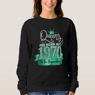 Sweatshirt Né en 1970 I Black Turquoise Party Outfit & Acce
