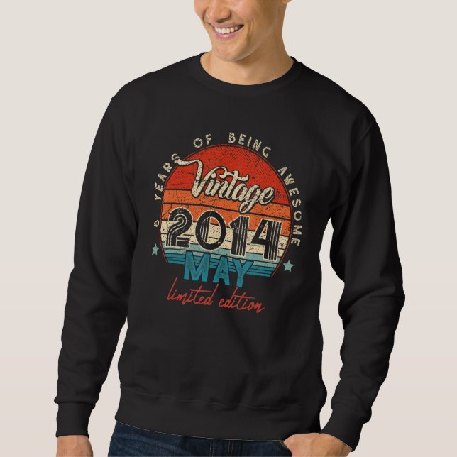 Sweatshirt Né En Mai 2014 8ème Anniversaire 8 Anniversaire (Devant)