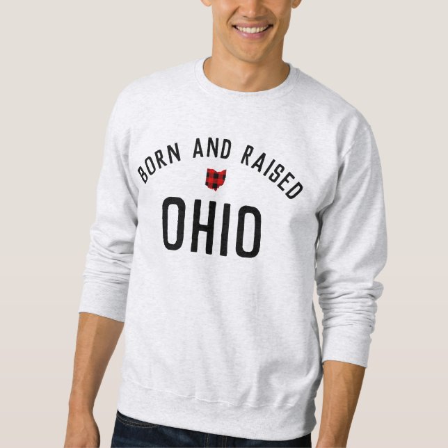 Sweatshirt Né et élevé Ohio Classic Block State Pride (Devant)