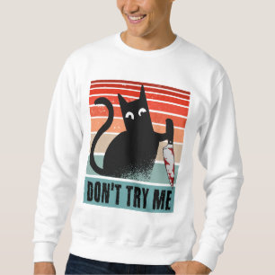 Sweatshirt Ne m'essayez pas, Moody Cat avec un couteau Invita