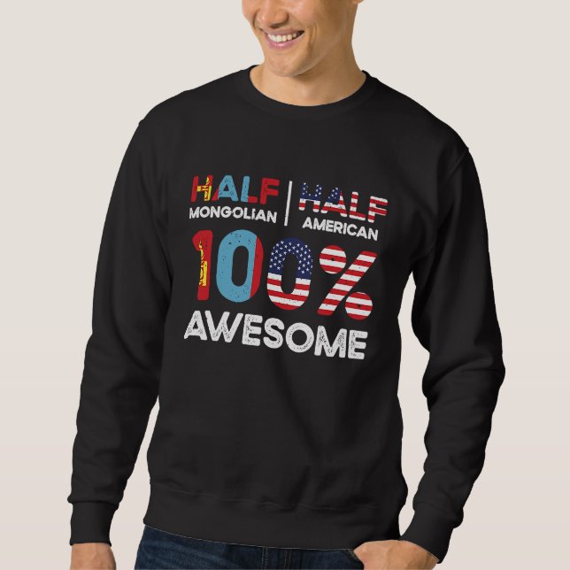 Sweatshirt Né Mongol Mongolie Américain États-Unis Nationalit (Devant)