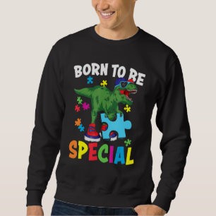Sweatshirt Né Pour Être Spécial Dinosaur Puzzle Autisme Aw