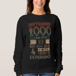 Sweatshirt Né Septembre 2000 22e Anniversaire Fabriqué En 200