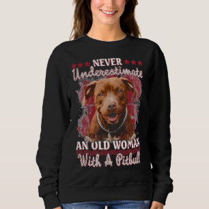 Sweatshirt Ne Sous-Estimez Jamais Une Vieille Femme Avec Un P