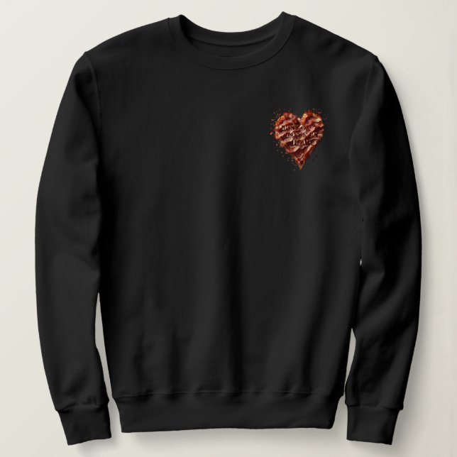 Sweatshirt Ne Va Pas Bacon Mon Coeur, Drôle (Design devant)