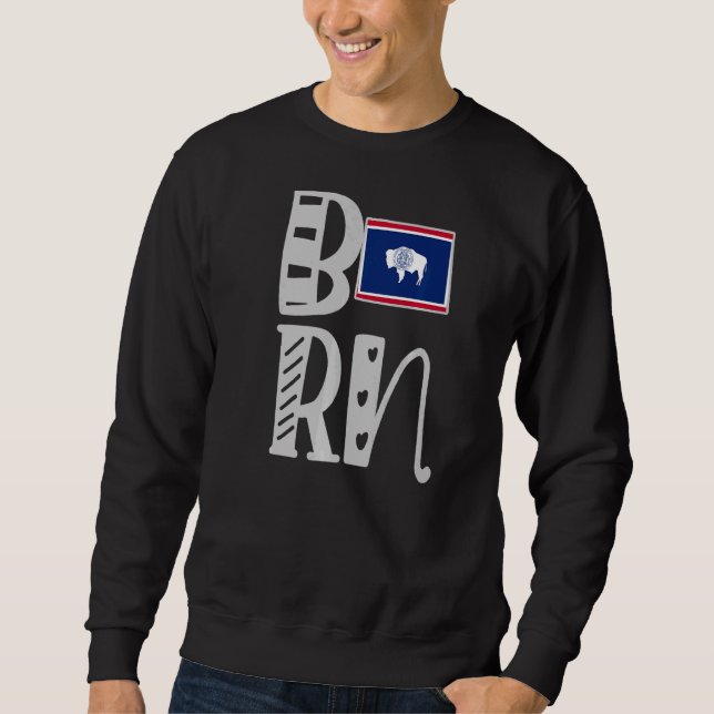 Sweatshirt Né Wyoming En Lettres En Bloc (Devant)