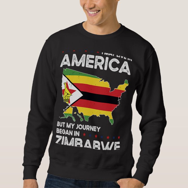 Sweatshirt Né Zimbabwe Zimbabwe Etats-Unis (Devant)