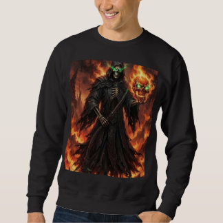 Sweatshirt Nécromancien Crâne Émeraude Fantastique Sombre Got