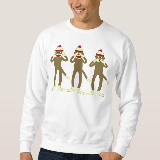 Sweatshirt N'entendez, voyez, parler l'aucun singe de (Devant)