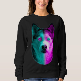 Sweatshirt Neon Husky Aux Yeux De Couleur Néon Et À La Fourru