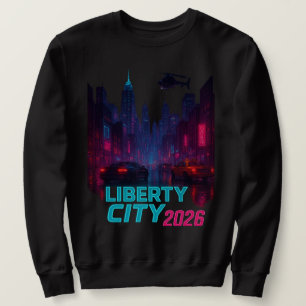 Sweatshirt Neon Liberty 2026 Ville Cyberpunk Mode Futuriste