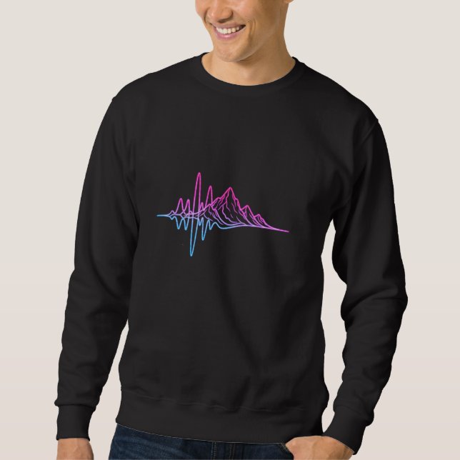 Sweatshirt Neon Mountain Waves – Sound of the Peaks (Devant)