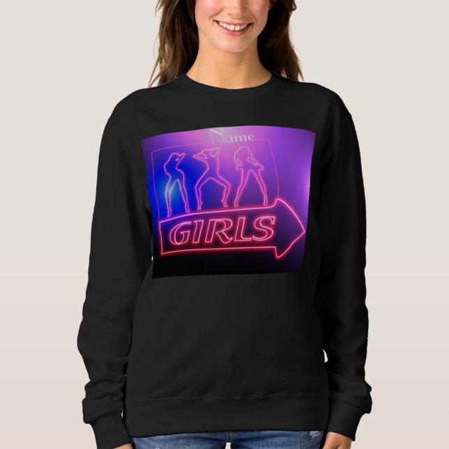 Sweatshirt Neon Pink Girls Sign Thunder_cove (Devant)