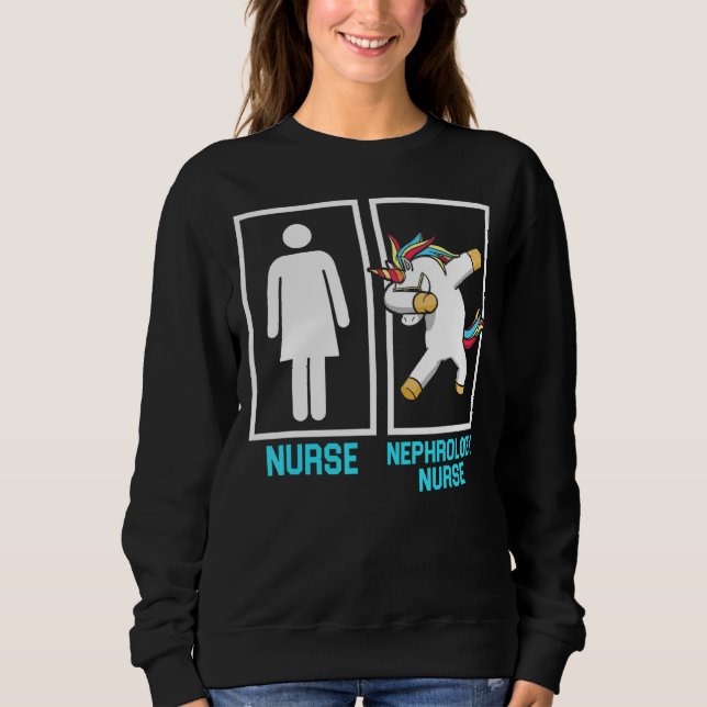 Sweatshirt Nephrologie Infirmière Unicorne Dialyse Infirmière (Devant)