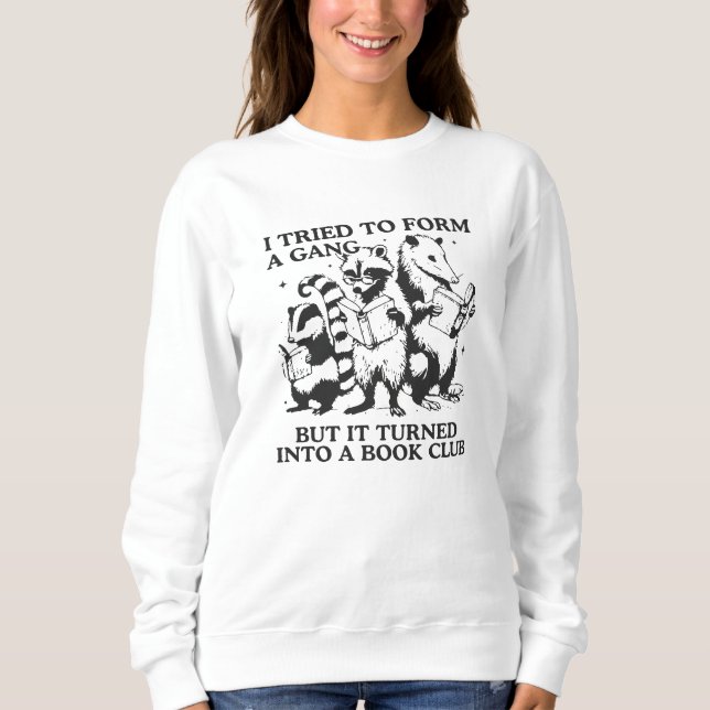 Sweatshirt Nerdy Forest Animals Reading Club Illustration (Devant)