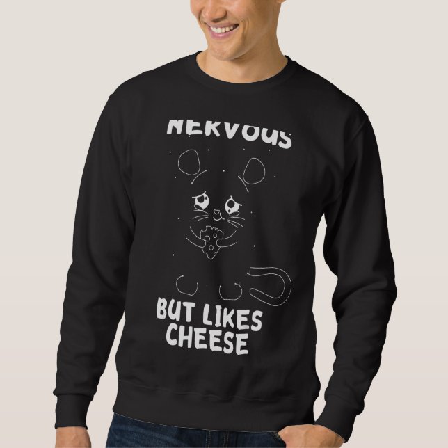 Sweatshirt Nerveux Mais Aikes Fromage Fille Hamster Drôle Fro (Devant)