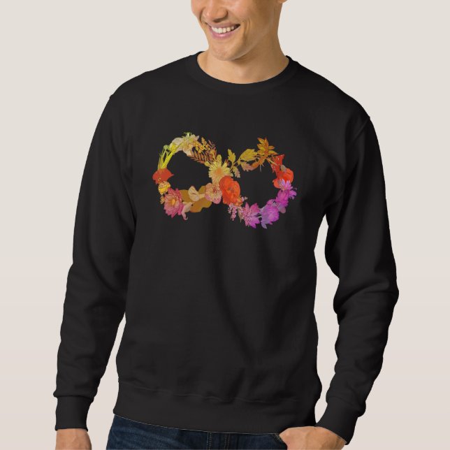 Sweatshirt Neurodiversité florale Infinité Symbole Autisme Aw (Devant)