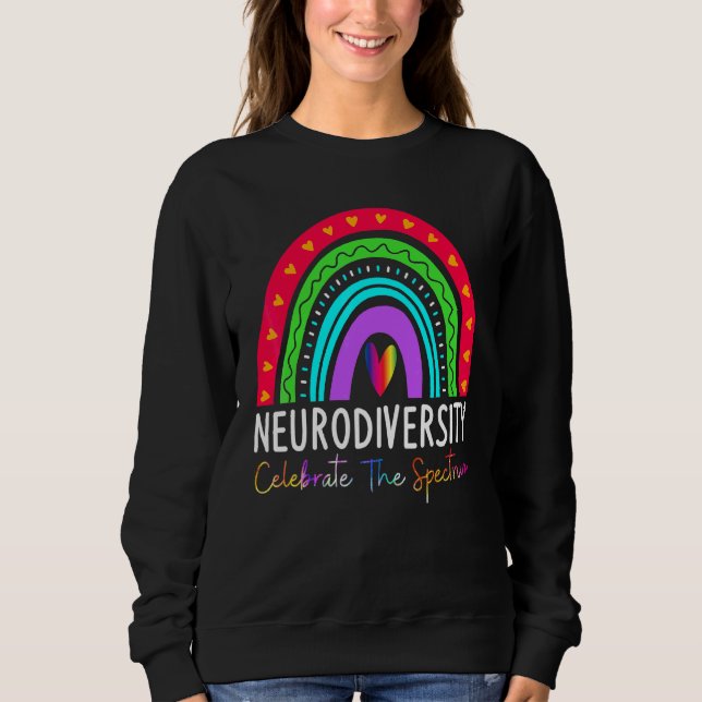 Sweatshirt Neurodiversité Spectre d'autisme Asd Adhd Arc-en-c (Devant)
