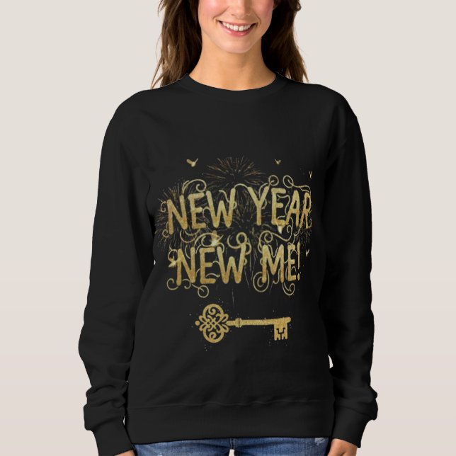 Sweatshirt New Year New Me Golden Key (Devant)