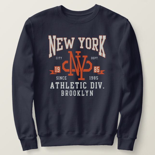 Sweatshirt New York athletic brooklyn style (Design devant)