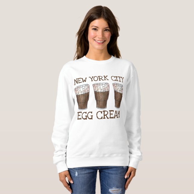 Sweatshirt New York City NYC Crème d'oeuf Eggcream Soda Fonta (Devant entier)