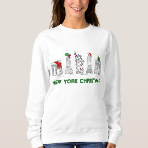 Sweatshirt New York City NYC Points de repère Noël