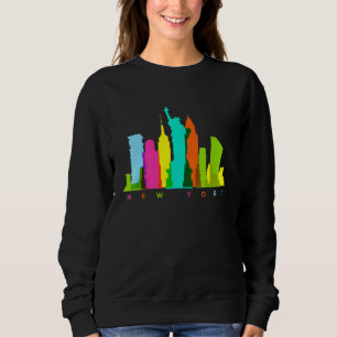 Sweatshirt New York City Skyline Colorée New Yorker Cityscap