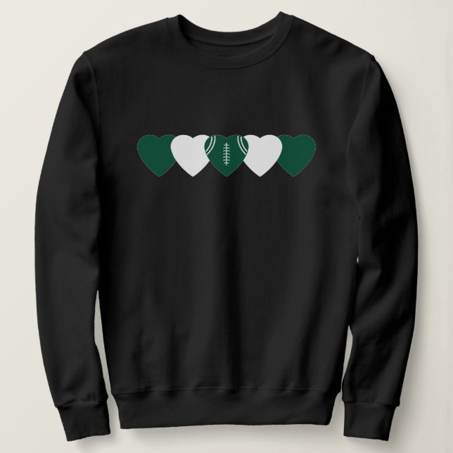 Sweatshirt New York Jets Heart Football Dark (Design devant)