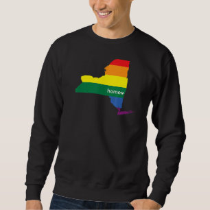 Sweatshirt New York State Map Lgbt Pride Parades Ally