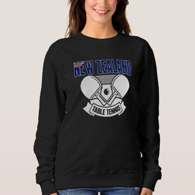 Sweatshirt New Zealand Ping Pong   Kiwi Table Tennis Supporte (Devant)