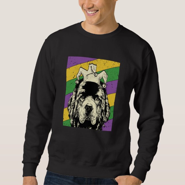 Sweatshirt Newfie Jester Mardi Gras Dog Mom or Dad (Devant)