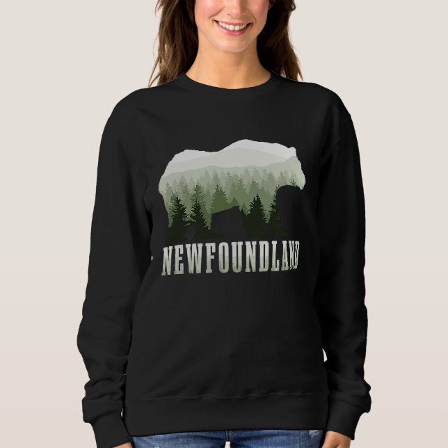 Sweatshirt Newfoundland Canada Bear Vintage Hiking Nature Can (Devant)