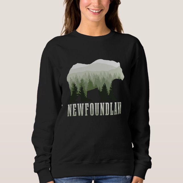 Sweatshirt Newfoundland Canada Bear Vintage Hiking Nature Can (Devant)