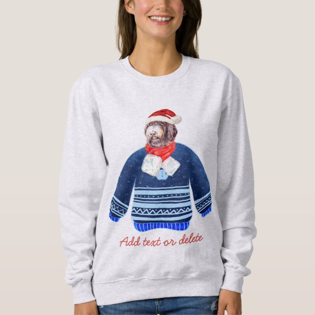 Sweatshirt Newfypod Famille Noël Vilain Noël Chien Maman (Devant)