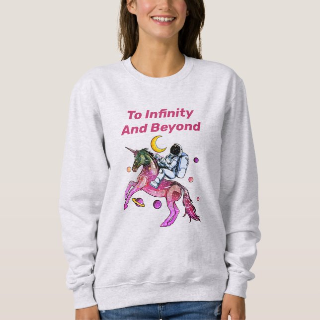 Sweatshirt Nice Astronaut Ride Space Unicorn Horse (Devant)